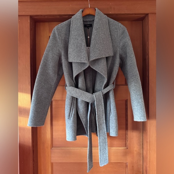 Quince Double-faced Merino Wool Draped Collar Short Wrap Coat, NWT, S - Picture 9 of 15